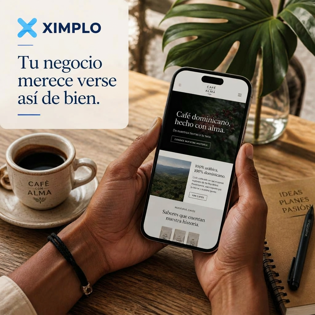 Ejemplo de publicación de XIMPLO en Instagram: Antes y después de marcas dominicanas que digitalizaron su negocio con XIMPLO.